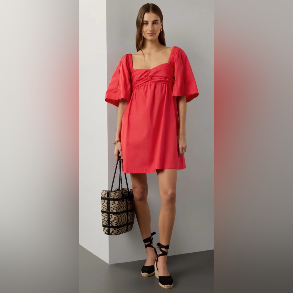 251. Peter Som Red Empire Mini Dress